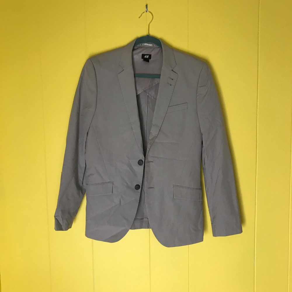 H&M slim fit gray suit jacket